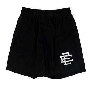 Eric Emanuel Men's Logo Mesh Shorts Black Streetwear- Size Large